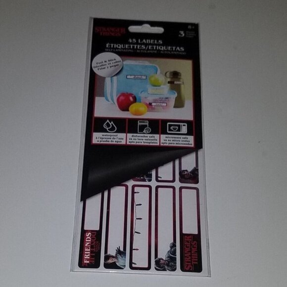 NEW Stranger Things 45 Stick & Peel Labels Christmas Birthday Gift Tag Stickers - Picture 1 of 4